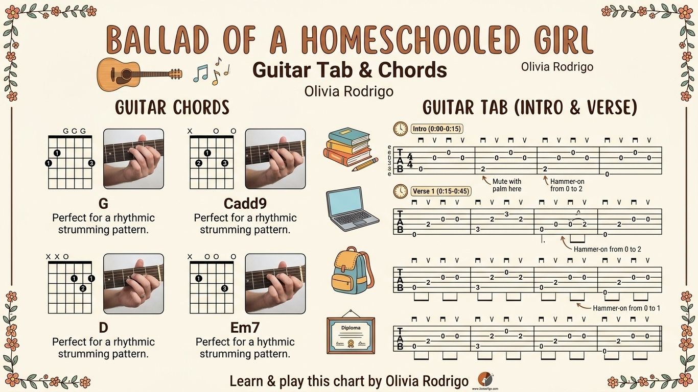 Ballad OF a Homeschooled Girl: Guitar Tab & Chords by Olivia Rodrigo